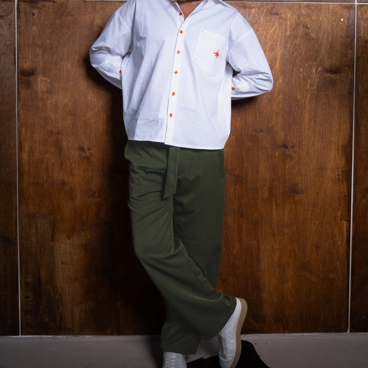 Relaxed Belted Trousers — Deep Green (2)