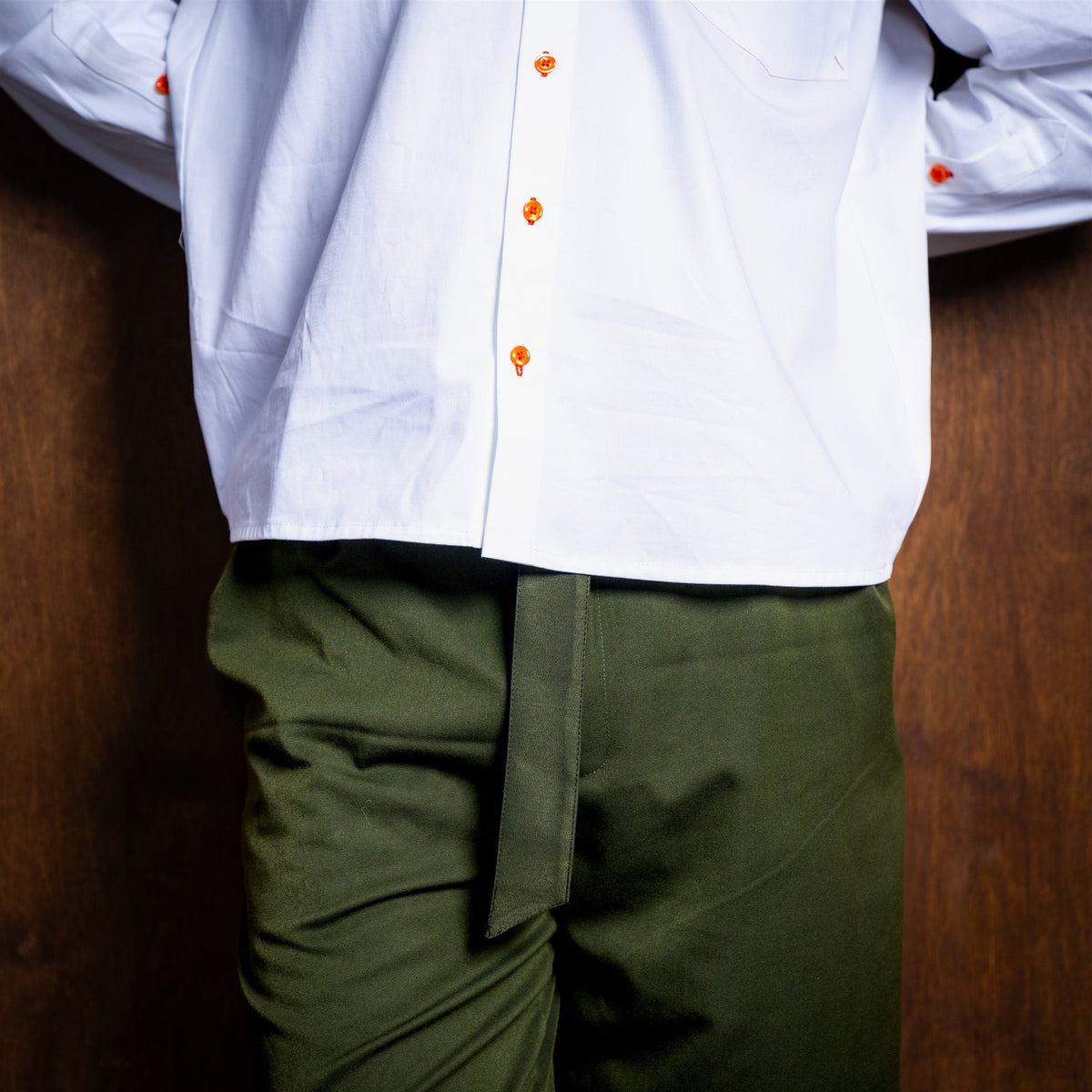 Relaxed Belted Trousers — Deep Green (3)
