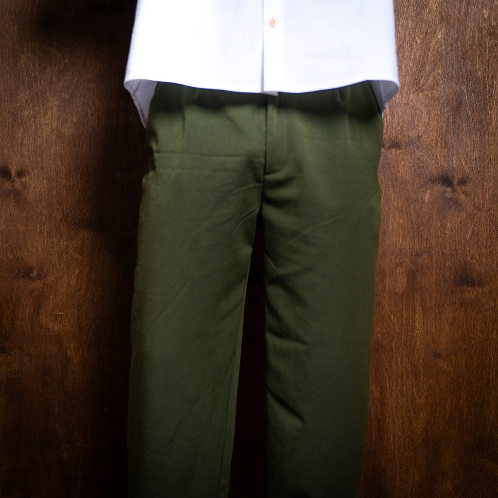 Relaxed Belted Trousers — Deep Green (5)