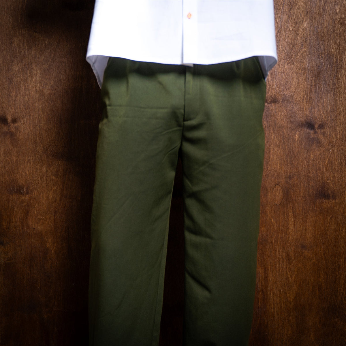 Relaxed Belted Trousers — Deep Green (5)