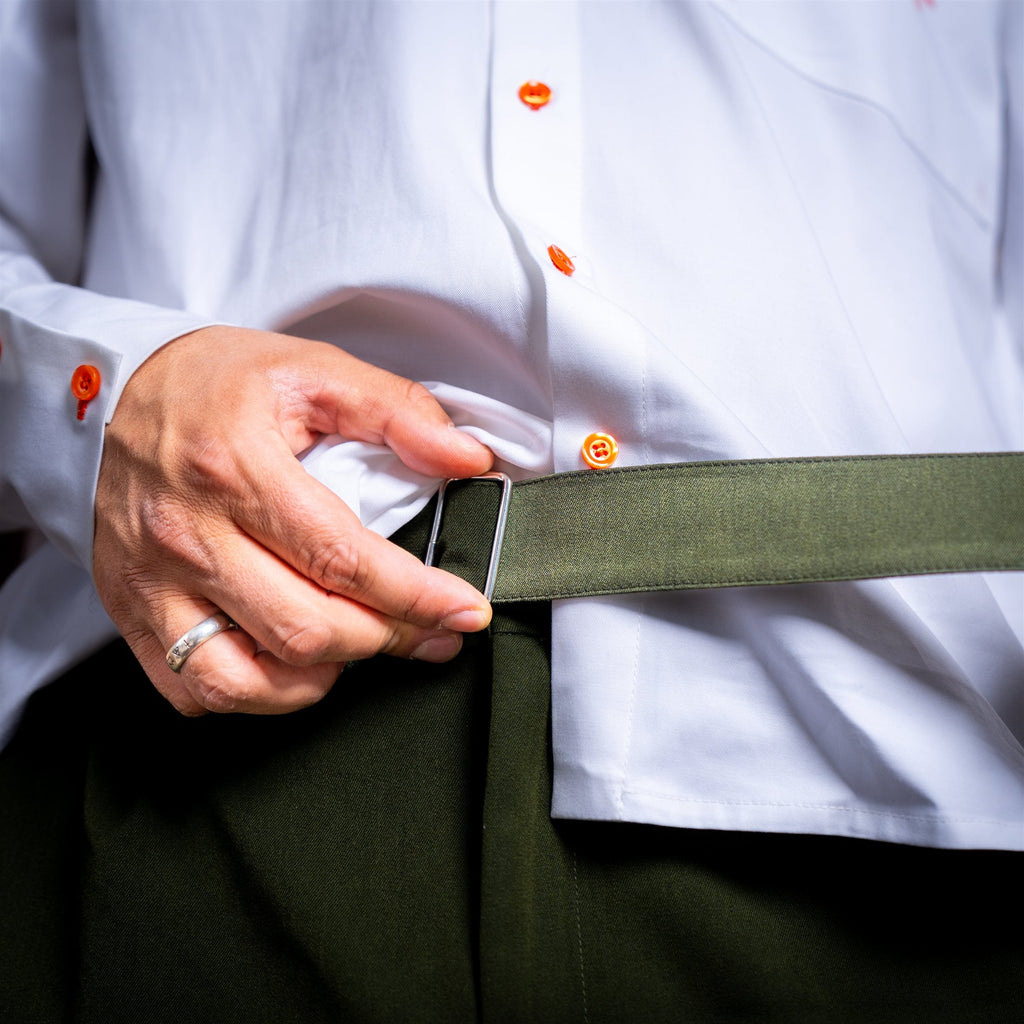 Relaxed Belted Trousers — Deep Green (7)