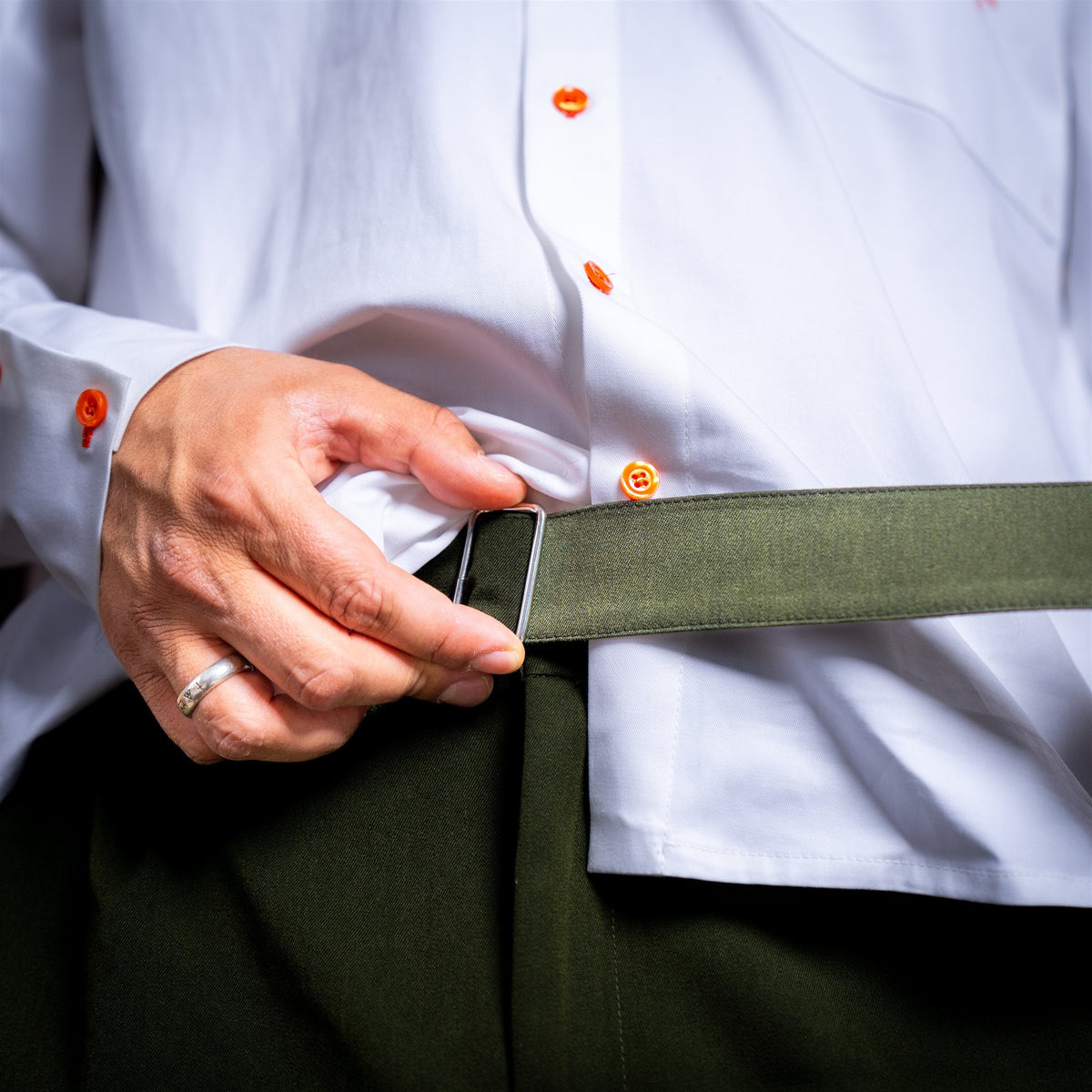 Relaxed Belted Trousers — Deep Green (7)