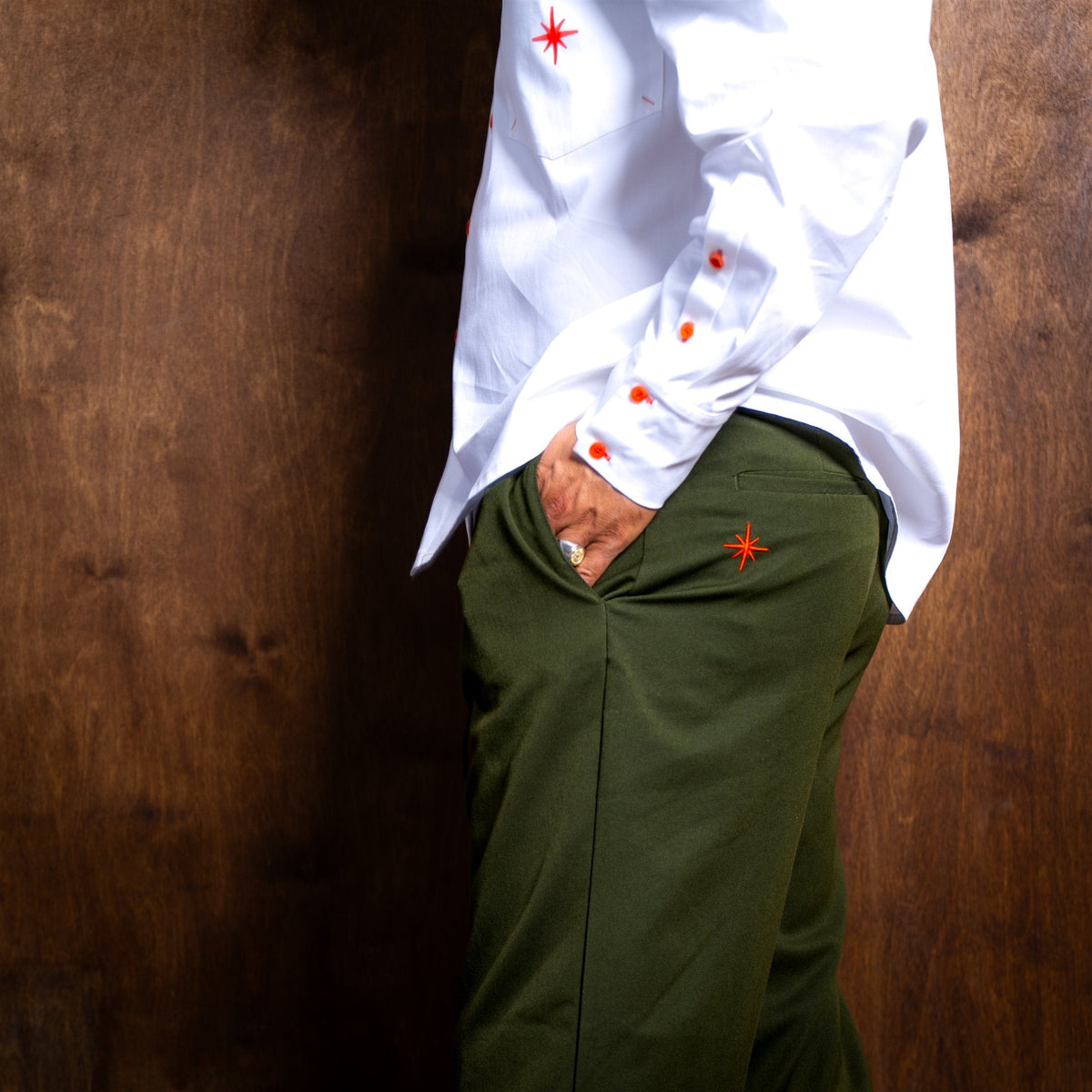 Relaxed Belted Trousers — Deep Green (10)