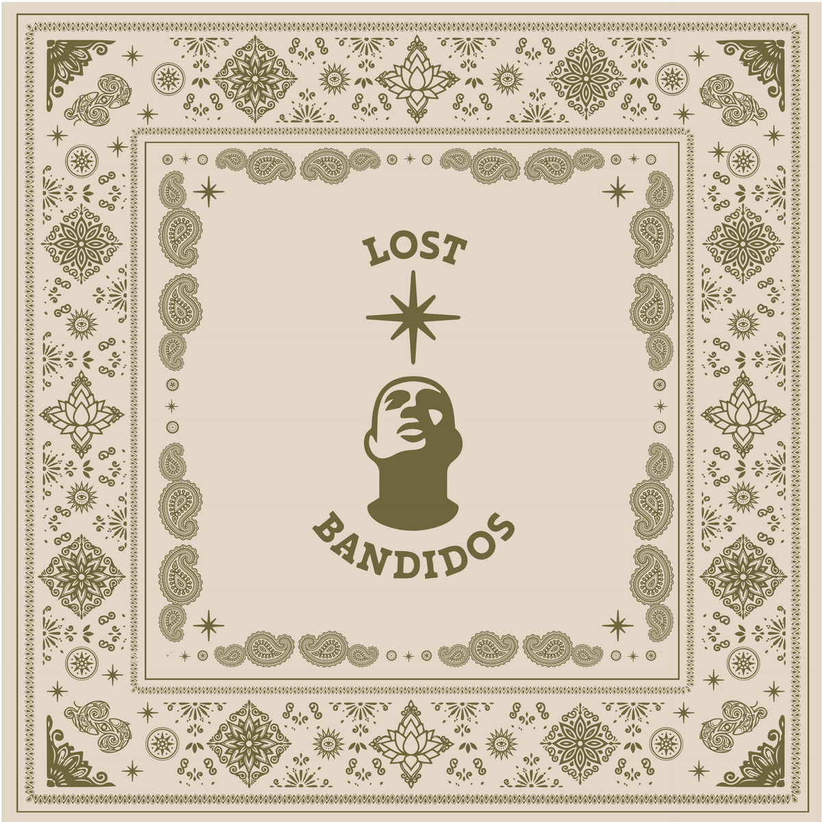 Signature Bandana — Sand & olive