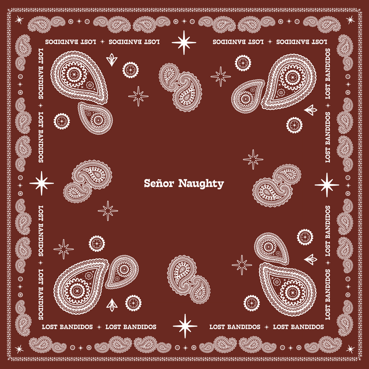 Señor Naughty Bandana — Burgundy