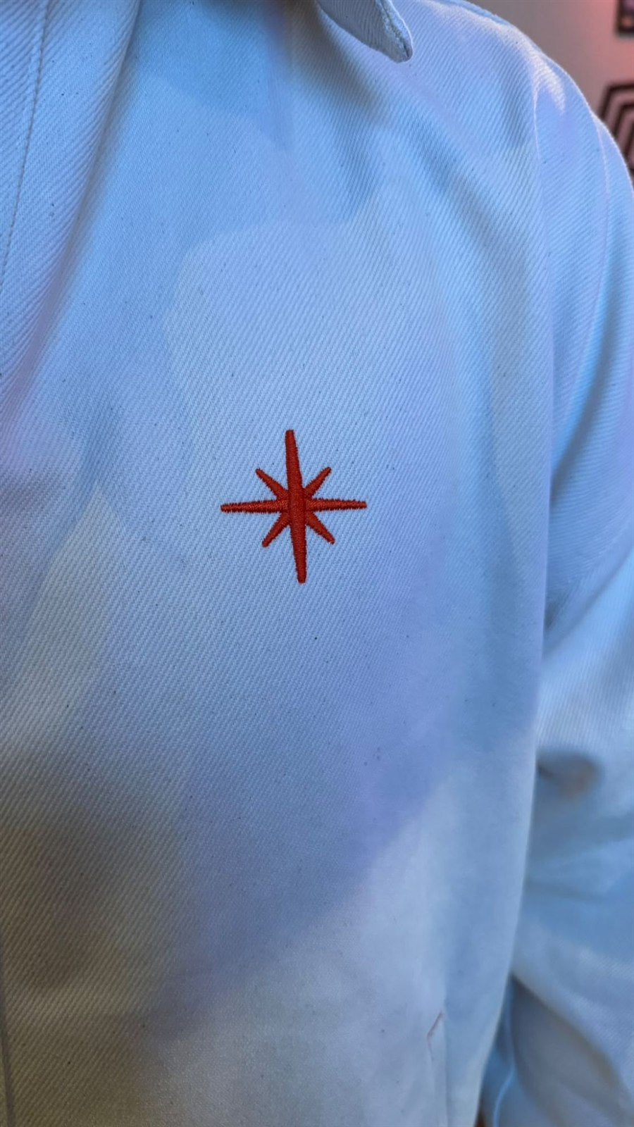 The Off-White Denim Jacket — embroidered star detail